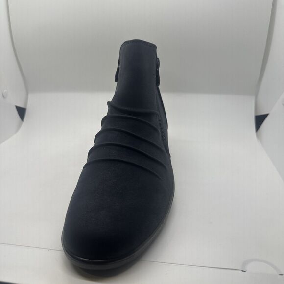 Judith Women's Size 10 M Ruched Wedge Booties Navy Blue Boots - Picture 10 of 13